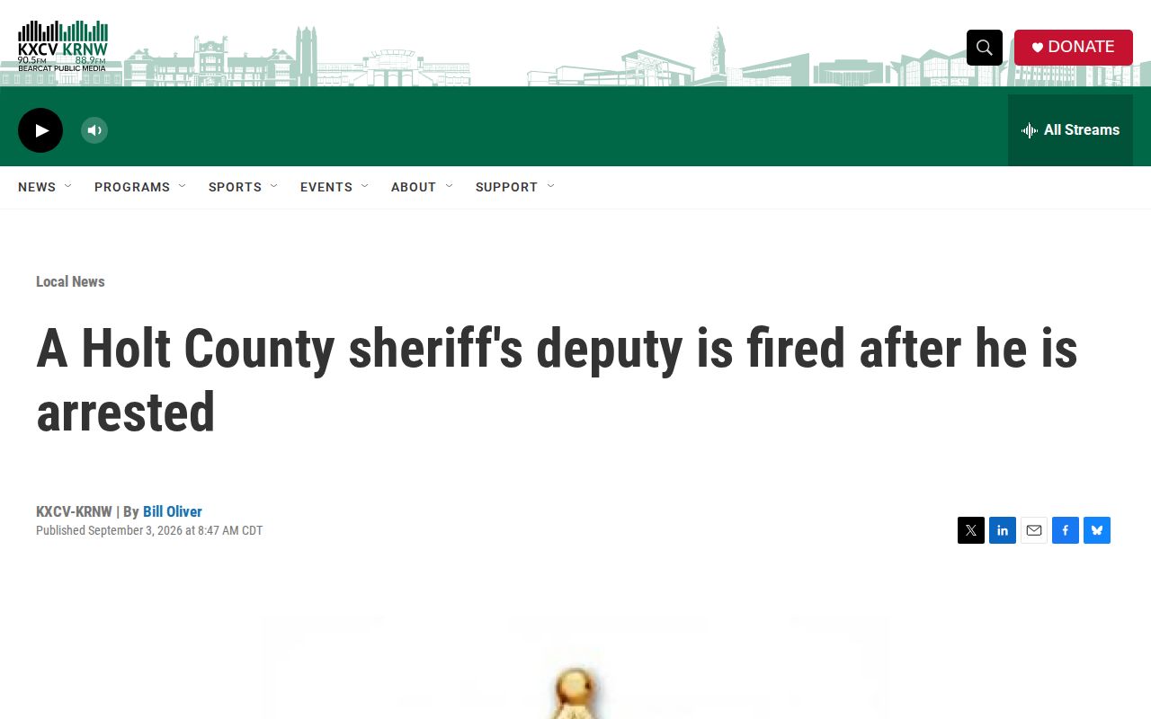 Holt County arrest news report from KXCV